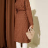 Double-Breasted Coat with Shawl Collar Coffee - الصورة 3
