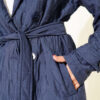 Double-Breasted Coat with Shawl Collar Navy Blue – Bild 4