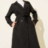 Double-Breasted Coat with Shawl Collar Jet Black