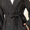 Double-Breasted Coat with Shawl Collar Jet Black - Imagen 4