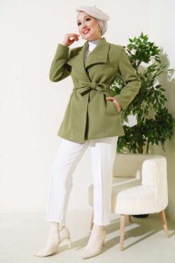 Alternative view of Belted Short Wool Blend Coat Hazel