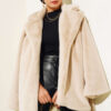 Belted Plush Coat Beige