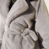 Belted Plush Coat Grey – Bild 4