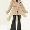 Belted Plush Coat Latte – Bild 2