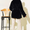 Belted Plush Coat Black - immagine 3