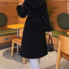 Hooded Quilted Jacket with Elastic Waist Black - Imagen 3