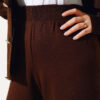Elastic Waist French Terry Knit Pants Brown – Bild 4