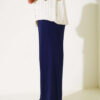 Elastic Waist French Terry Knit Pants Navy Blue – Image 3