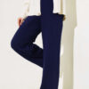 Elastic Waist French Terry Knit Pants Navy Blue – Image 2