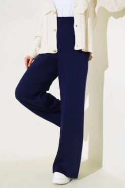 Alternative view of Elastic Waist French Terry Knit Pants Navy Blue