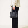 Elastic Waist French Terry Knit Pants Black – Image 3