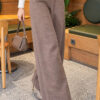 Elastic Waist French Terry Knit Pants Mink