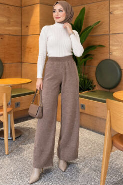 Alternative view of Elastic Waist French Terry Knit Pants Mink