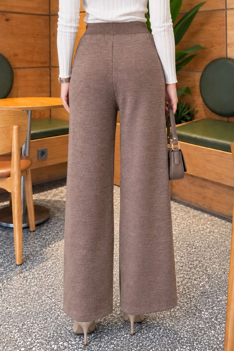 Elastic Waist French Terry Knit Pants Mink - Imagen 4