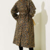 Leopard Print Belted Coat Leopard – Bild 3