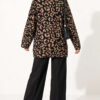Leopard Print Fleece-Lined Knit Cardigan Latte – Bild 4