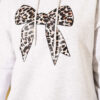 Leopard Print Ribbon-Patterned French Terry Three-Thread Sweatshirt Grey – Image 4