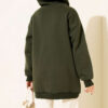 Leopard Print Ribbon-Patterned French Terry Three-Thread Sweatshirt Khaki – Bild 3