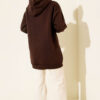 Leopard Print Ribbon-Patterned French Terry Three-Thread Sweatshirt Brown - immagine 3