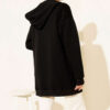 Leopard Print Ribbon-Patterned French Terry Three-Thread Sweatshirt Black - Imagen 3