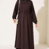 Loyşa Waist-Defined Long Tunic Set Dark Brown - الصورة 4