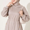 Loyşa Waist-Defined Long Tunic Set Beige – Bild 2