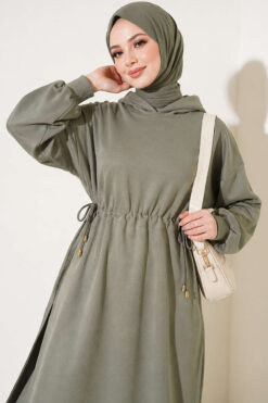 Alternative view of Loyşa Waist-Defined Long Tunic Set Hazel