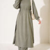 Loyşa Waist-Defined Long Tunic Set Hazel – Image 4