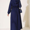 Loyşa Waist-Defined Long Tunic Set Navy Blue – Bild 3