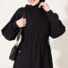 Loyşa Waist-Defined Long Tunic Set Black - immagine 2