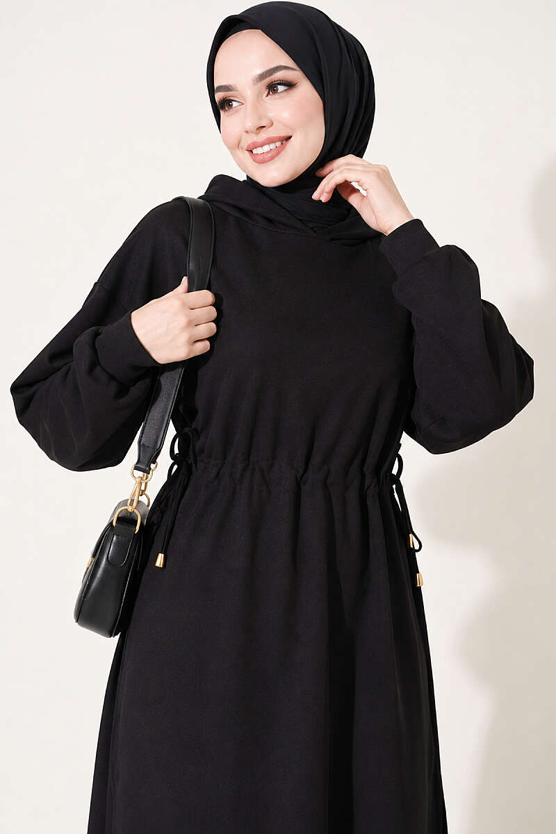 Loyşa Waist-Defined Long Tunic Set Black - immagine 2