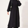 Loyşa Waist-Defined Long Tunic Set Black - immagine 3