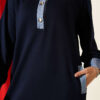 Loyşa Denim Garment with Ribbed Hem Edge Dress Navy Blue - Image 4