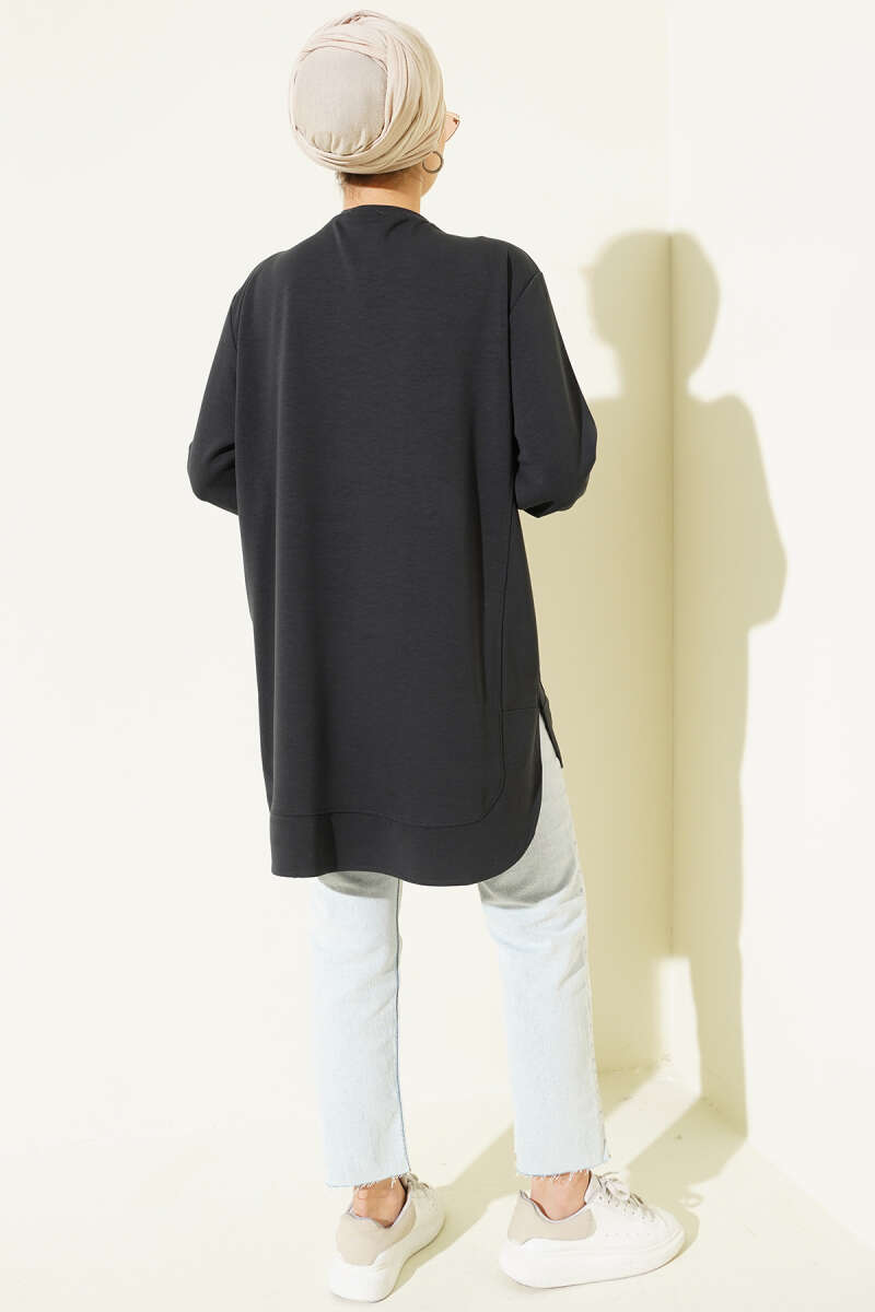 Loyşa Oval Cut Oversize Tunic Anthracite – Image 3