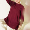 Loyşa Oval Cut Oversize Tunic Burgundy