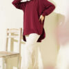 Loyşa Oval Cut Oversize Tunic Burgundy - Afbeelding 2