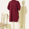 Loyşa Oval Cut Oversize Tunic Burgundy - Afbeelding 3