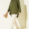 Loyşa Oval Cut Oversize Tunic Khaki – Image 2