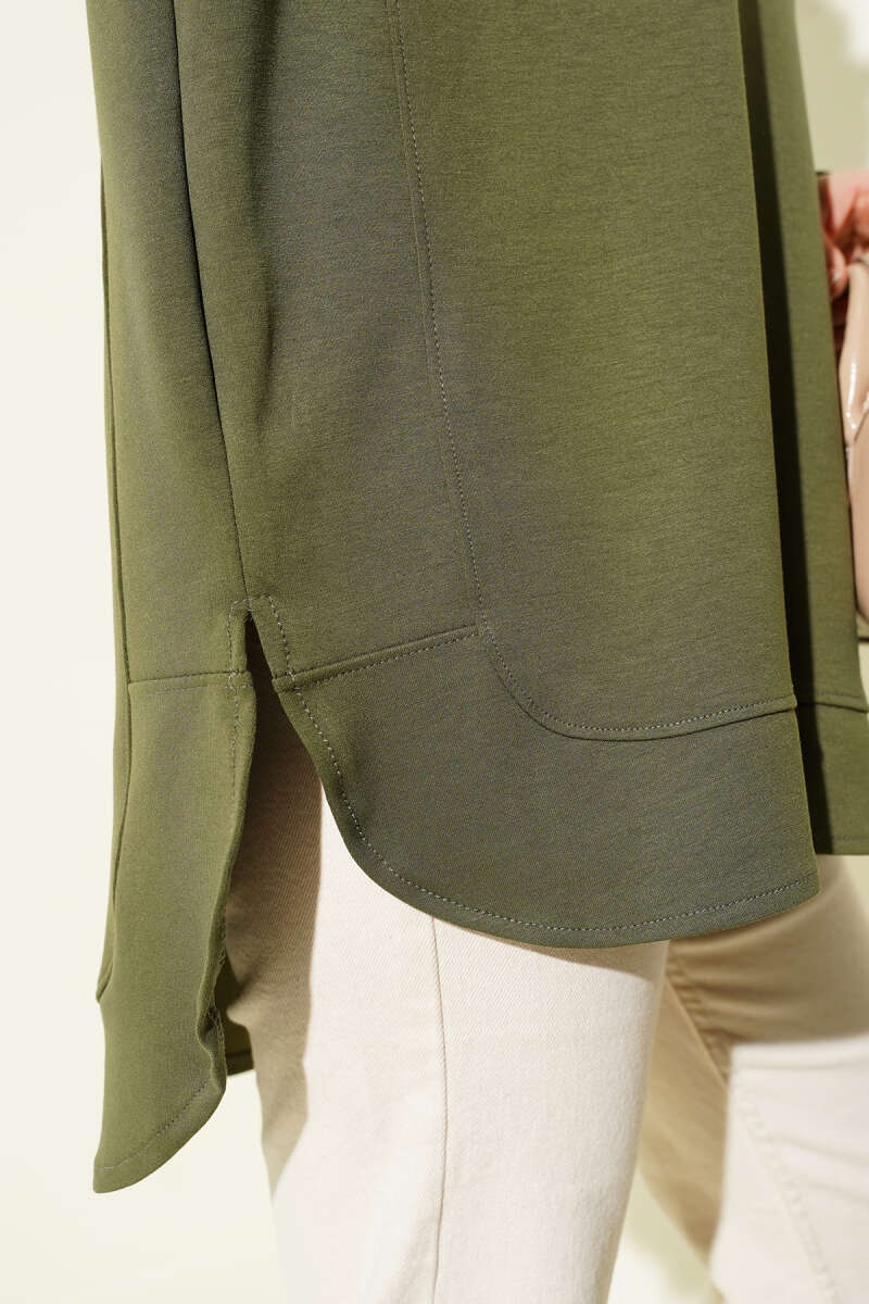 Loyşa Oval Cut Oversize Tunic Khaki – Image 4