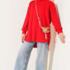Loyşa Oval Cut Oversize Tunic Red – Image 2