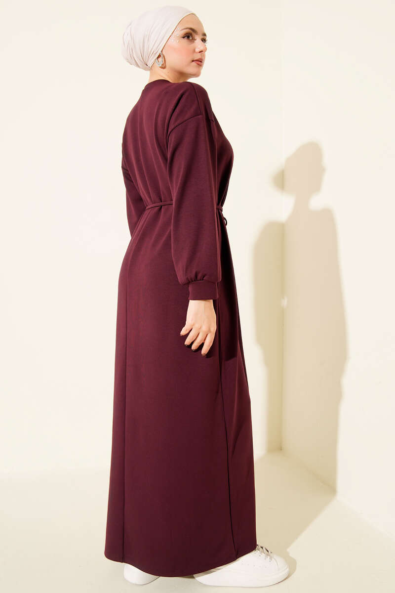 Loyşa Oversized Dress Burgundy - الصورة 3