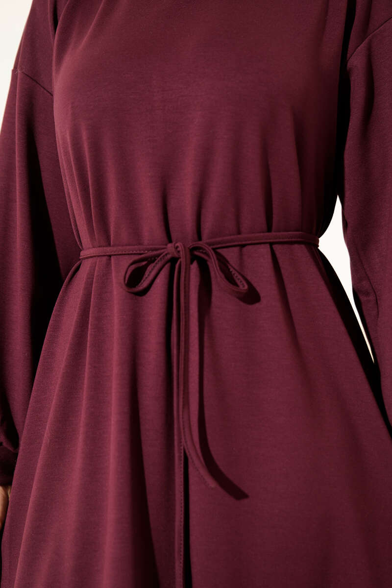 Loyşa Oversized Dress Burgundy - الصورة 4