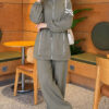 Loyşa Ribbon-Trimmed Zip-Up Two-Piece Set Hazel – Image 4
