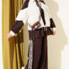 Loyşa Striped Detail Two-Piece Set Brown