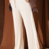 Loyşa Striped Detail French Terry Pants Beige