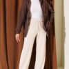 Loyşa Striped Detail French Terry Pants Beige - Afbeelding 2