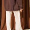 Loyşa Striped Detail French Terry Pants Beige - Afbeelding 3