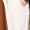 Loyşa Striped Detail French Terry Pants Beige - Afbeelding 4