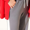 ⁦Loyşa Striped Detail French Terry Pants Smoke⁩ - الصورة ⁦4⁩