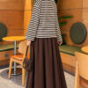 Striped French terry tunic with a hem edge Brown – Bild 4